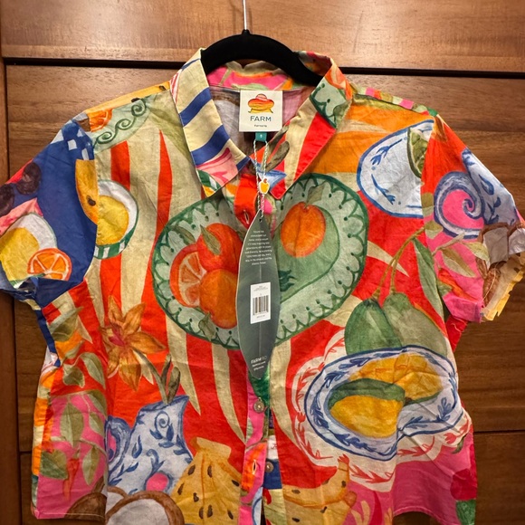 FARM Rio Multicolor Artistic Button-Down Shirt - Picture 6 of 7